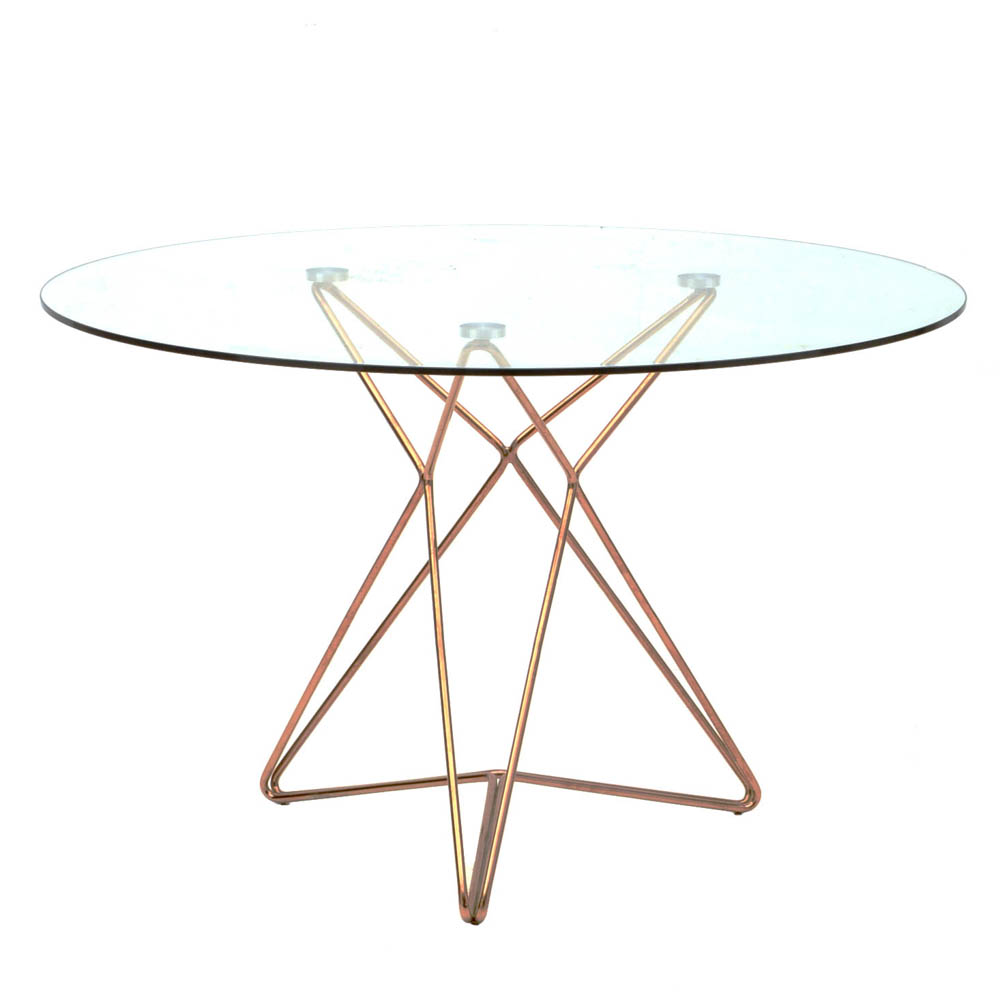 Modrest "Ashland" Circular Glass Dining Table