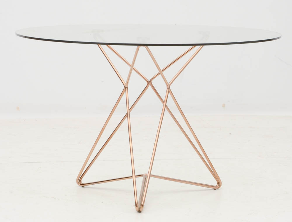 Modrest "Ashland" Circular Glass Dining Table