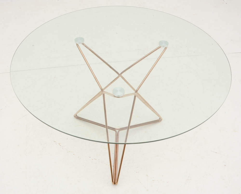 Modrest "Ashland" Circular Glass Dining Table