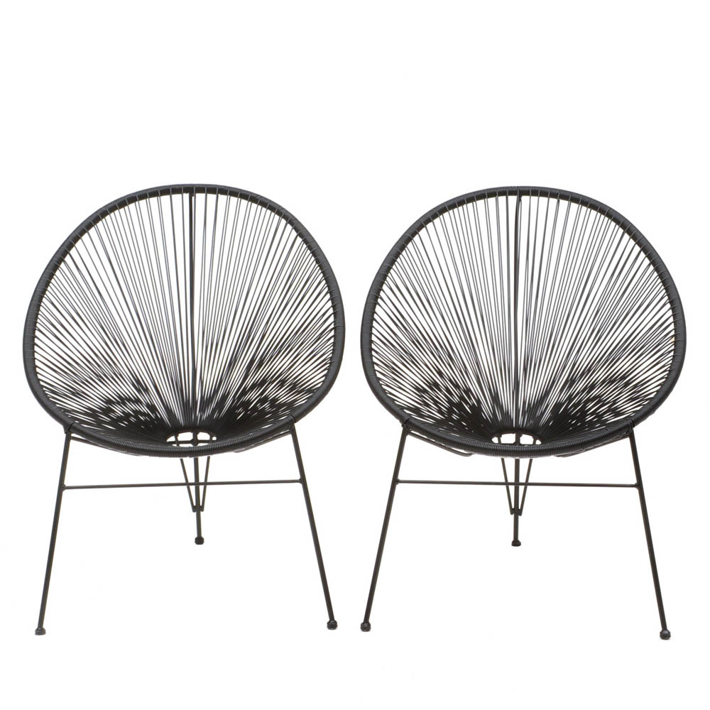 Pair of Black Acapulco Style Chairs