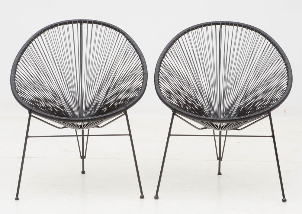 Pair of Black Acapulco Style Chairs