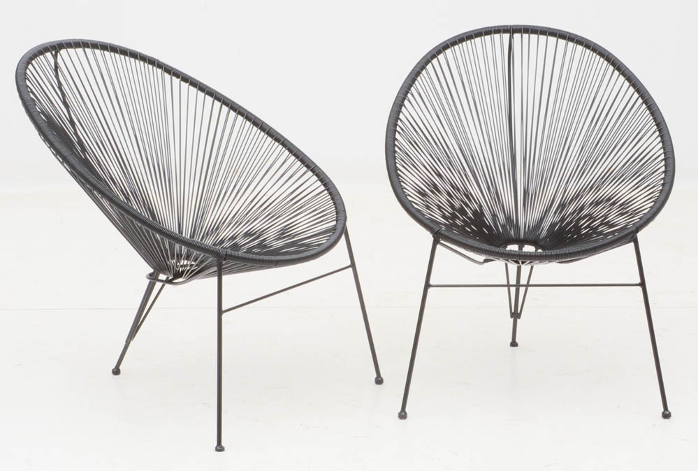 Pair of Black Acapulco Style Chairs