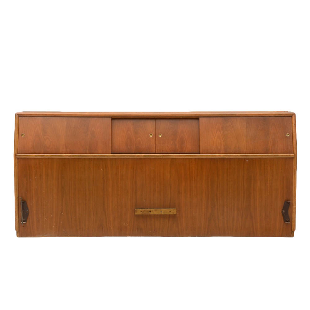 Vintage King Size T.H. Robsjohn-Gibbings Headboard with Storage