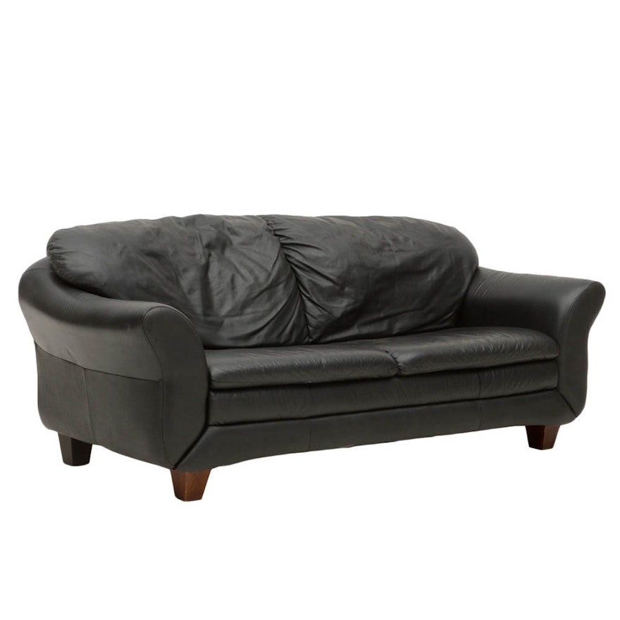 Charcoal Leather Sofa