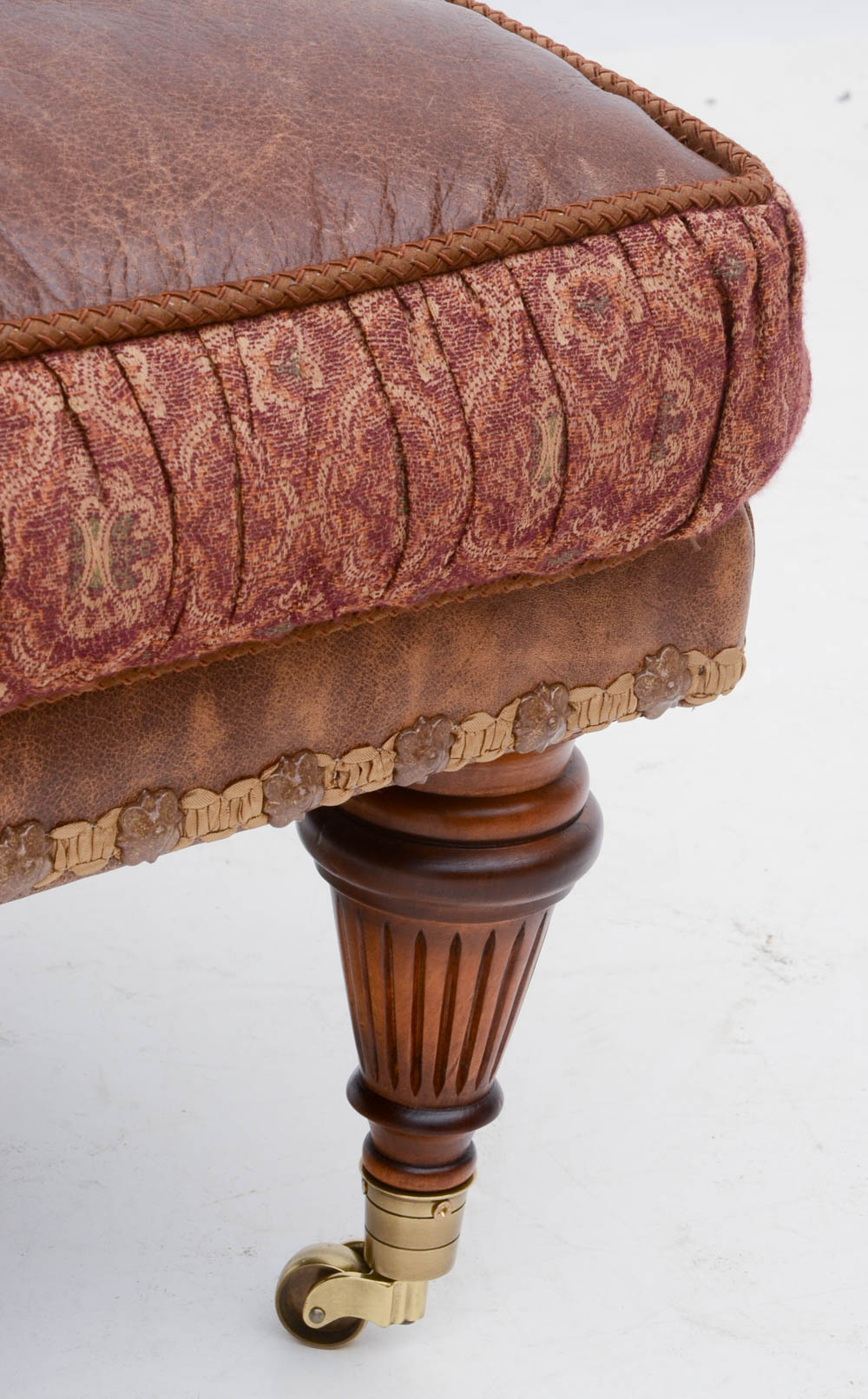 Zimmerman Furniture Brown Leather Over-Stuffed Chair and Ottoman