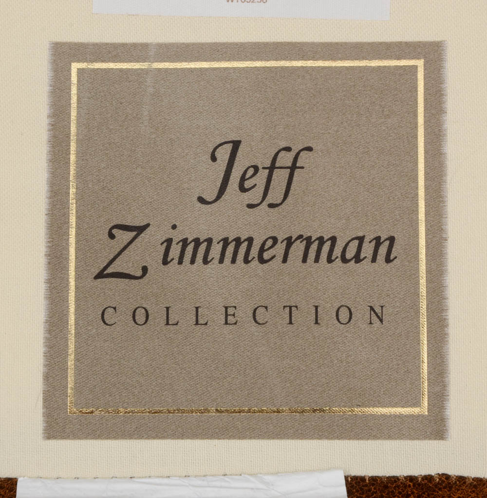 Zimmerman Furniture Brown Leather Over-Stuffed Chair and Ottoman