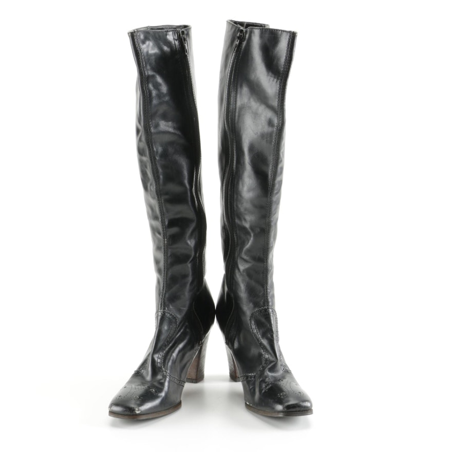 Amalfi by Rangoni Knee High Brogue Leather Boots