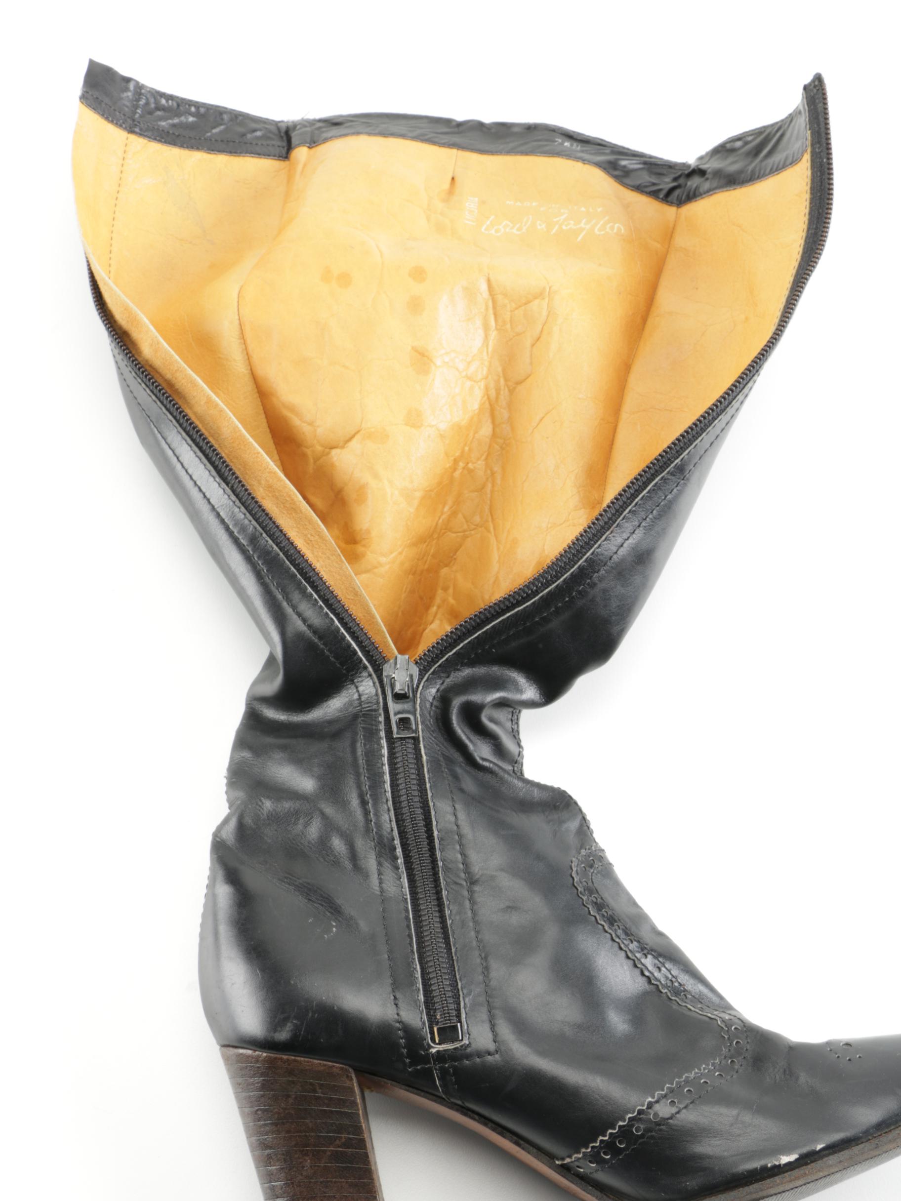 Amalfi by Rangoni Knee High Brogue Leather Boots