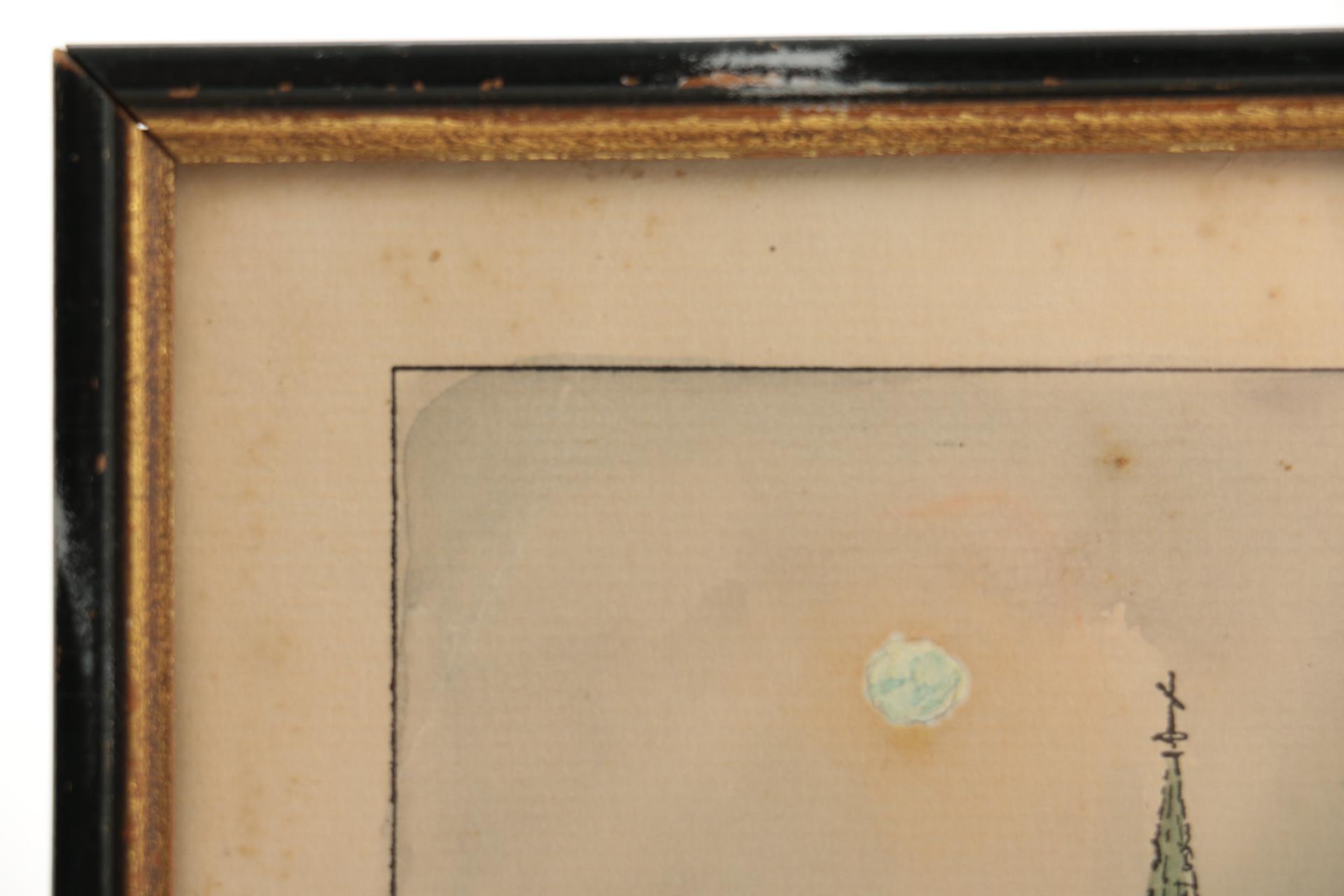 J. Russell Mixed Media Painting of Cathedral