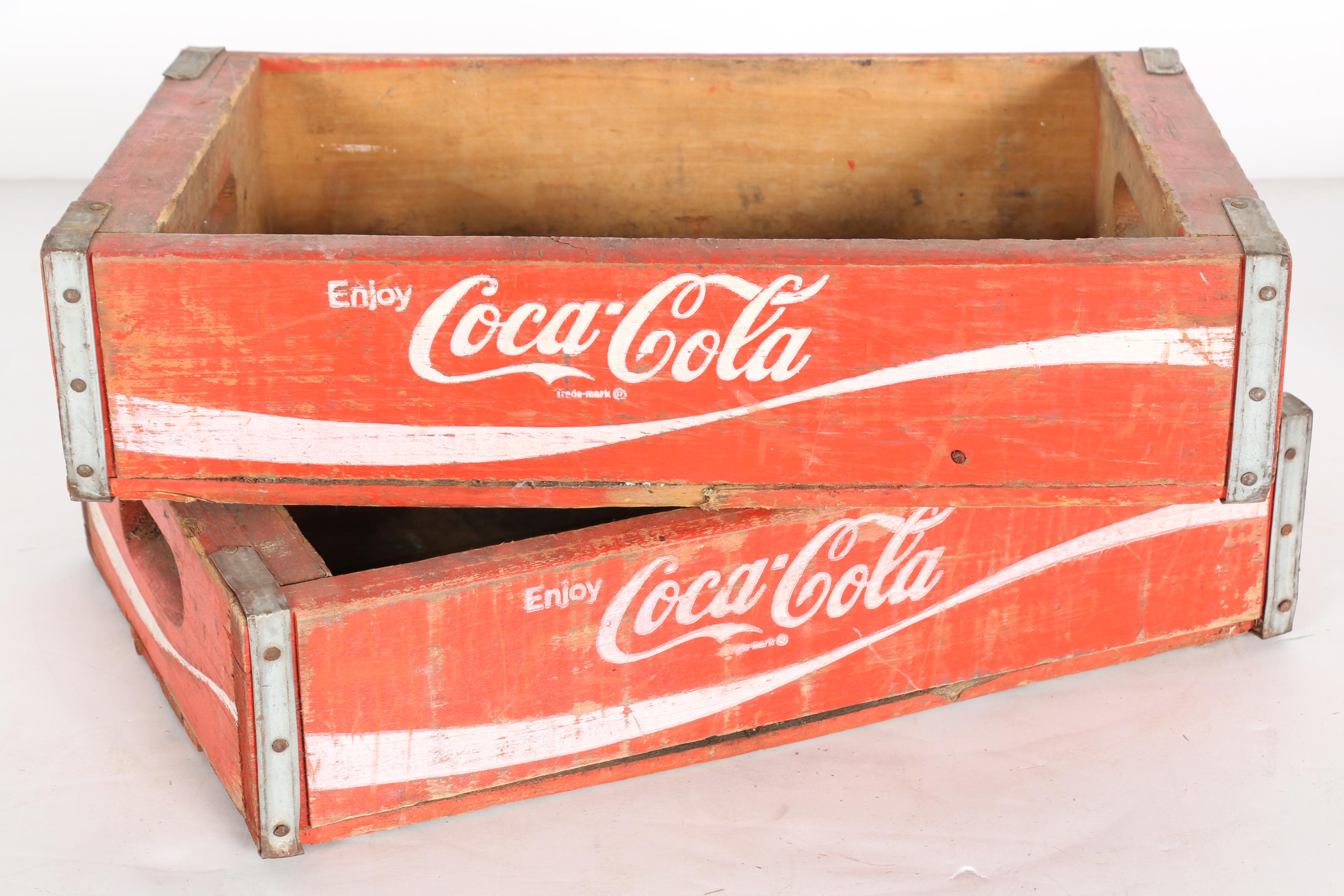 Vintage Coca-Cola and Pepsi Soda Crates
