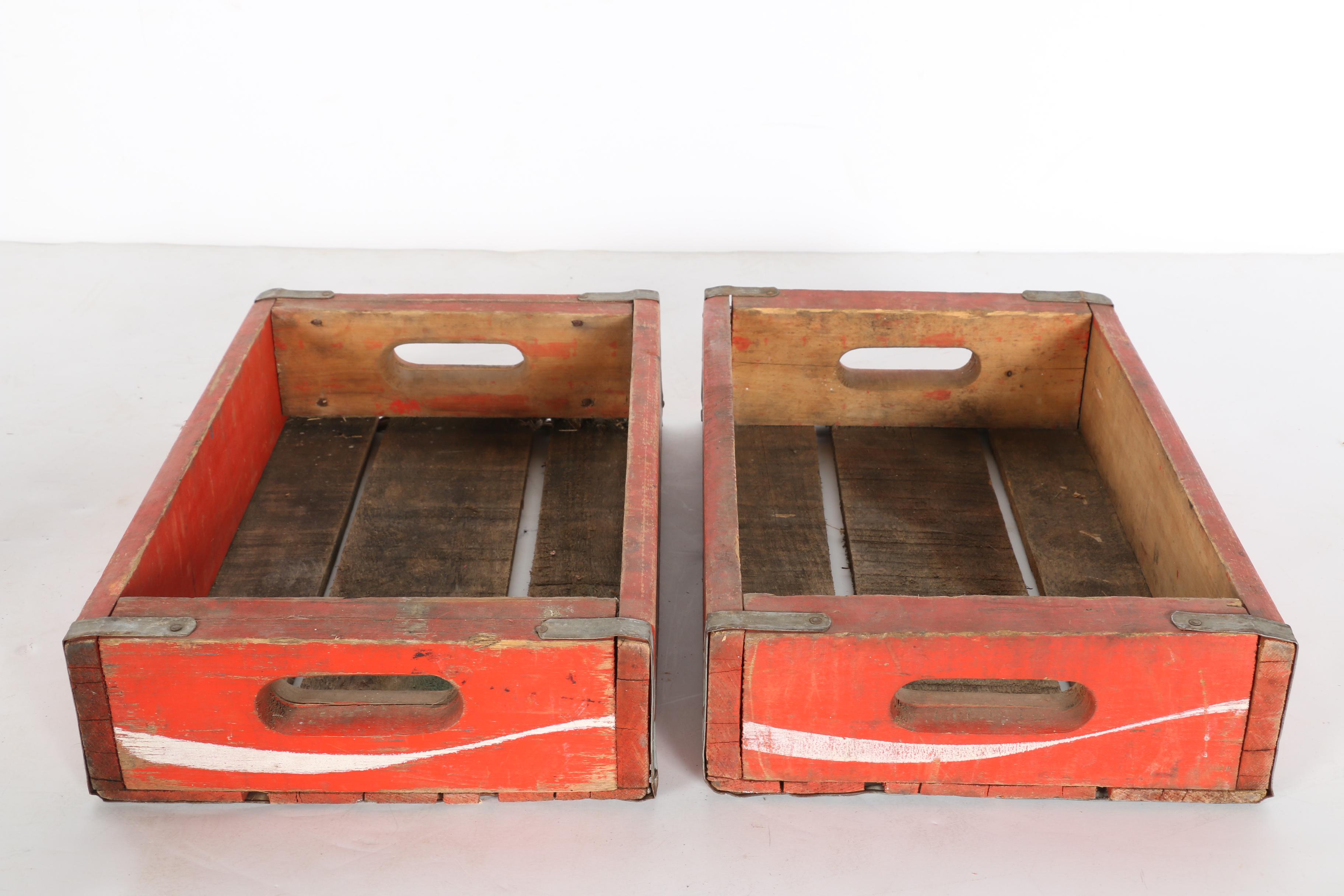 Vintage Coca-Cola and Pepsi Soda Crates