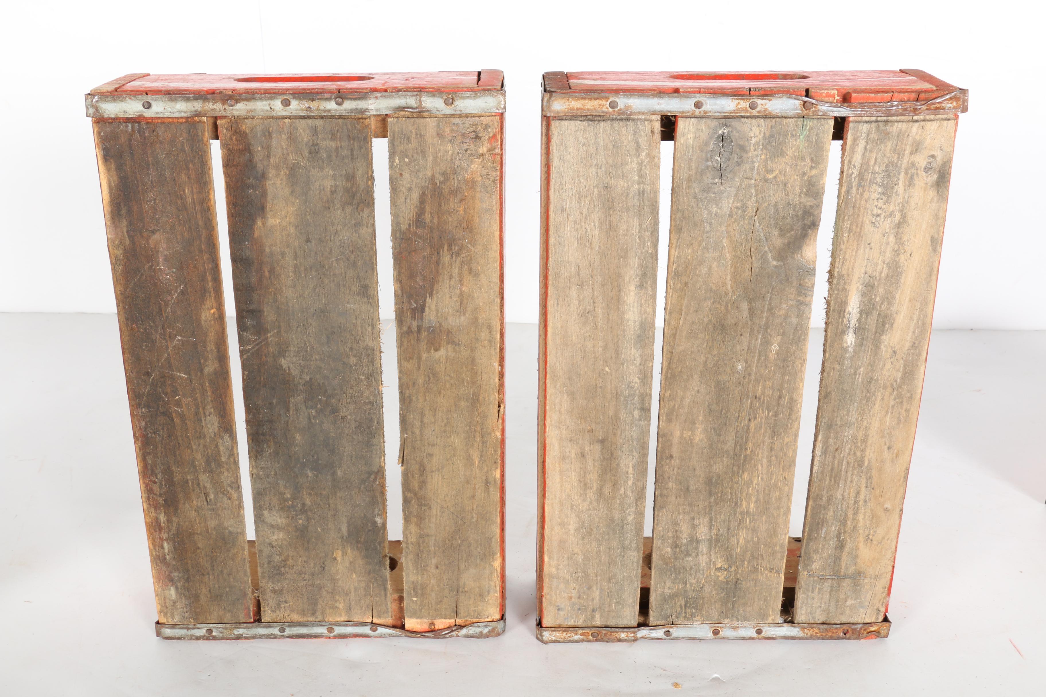 Vintage Coca-Cola and Pepsi Soda Crates
