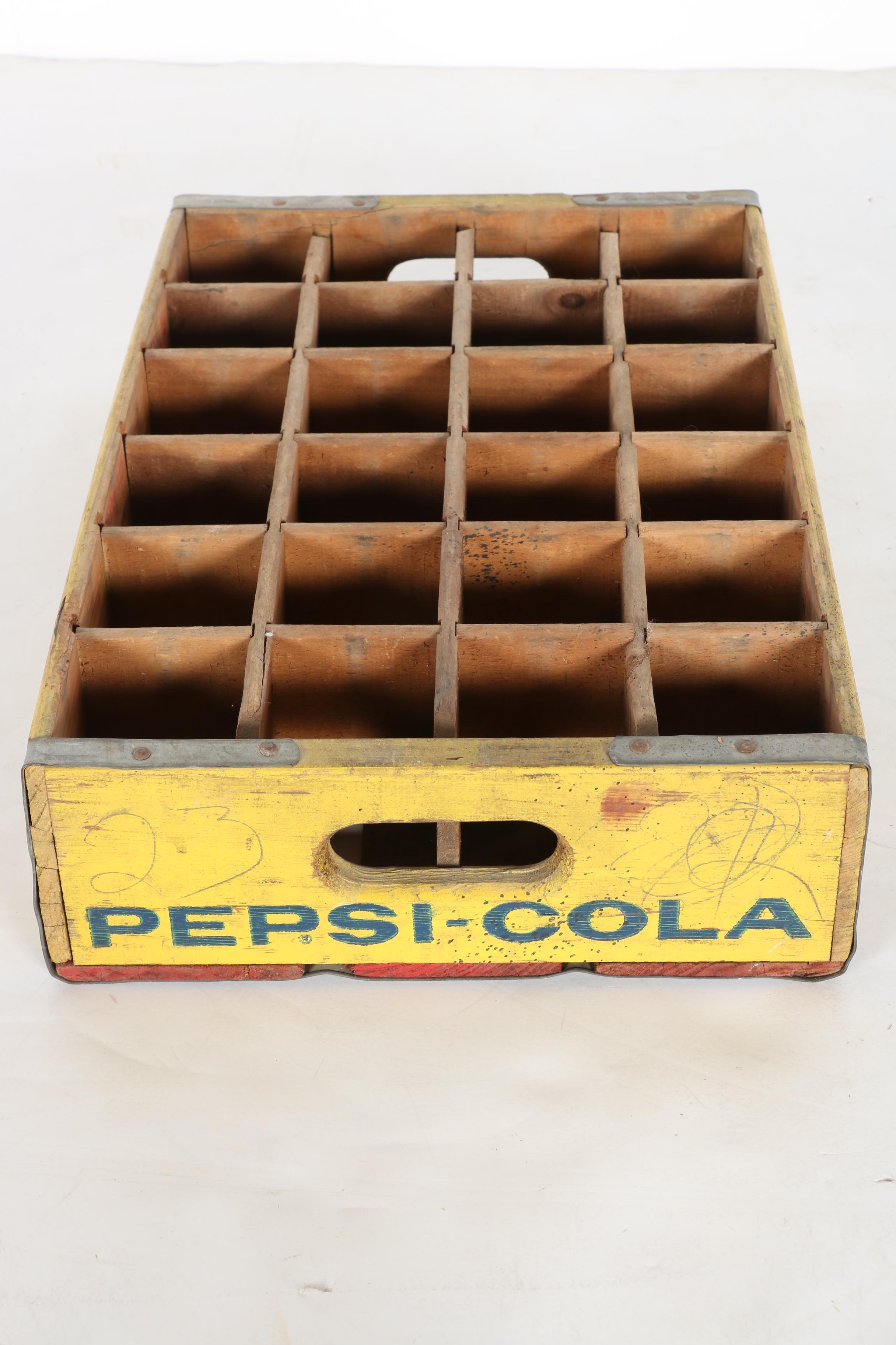 Vintage Coca-Cola and Pepsi Soda Crates
