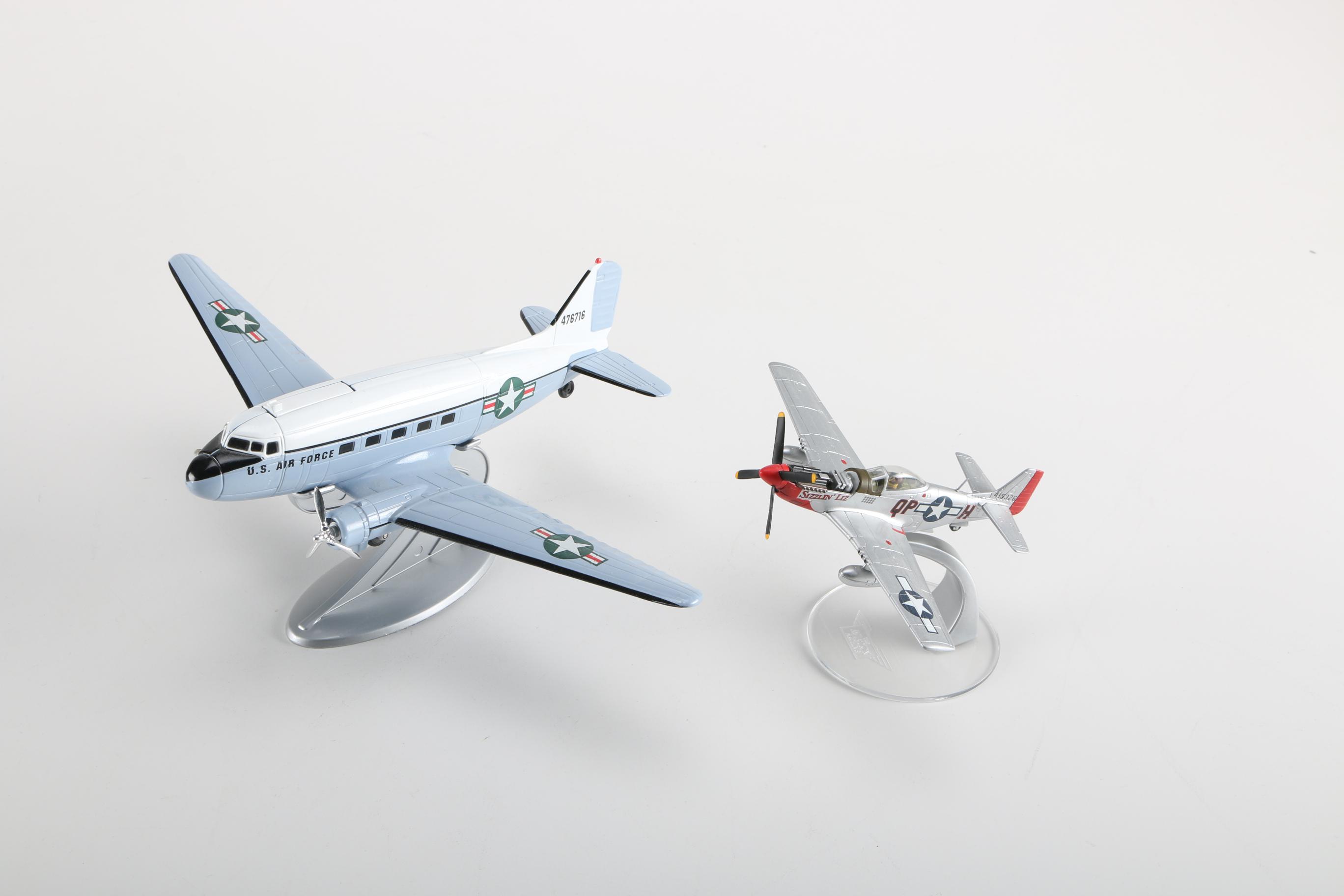 Die-Cast Metal Planes With Stands