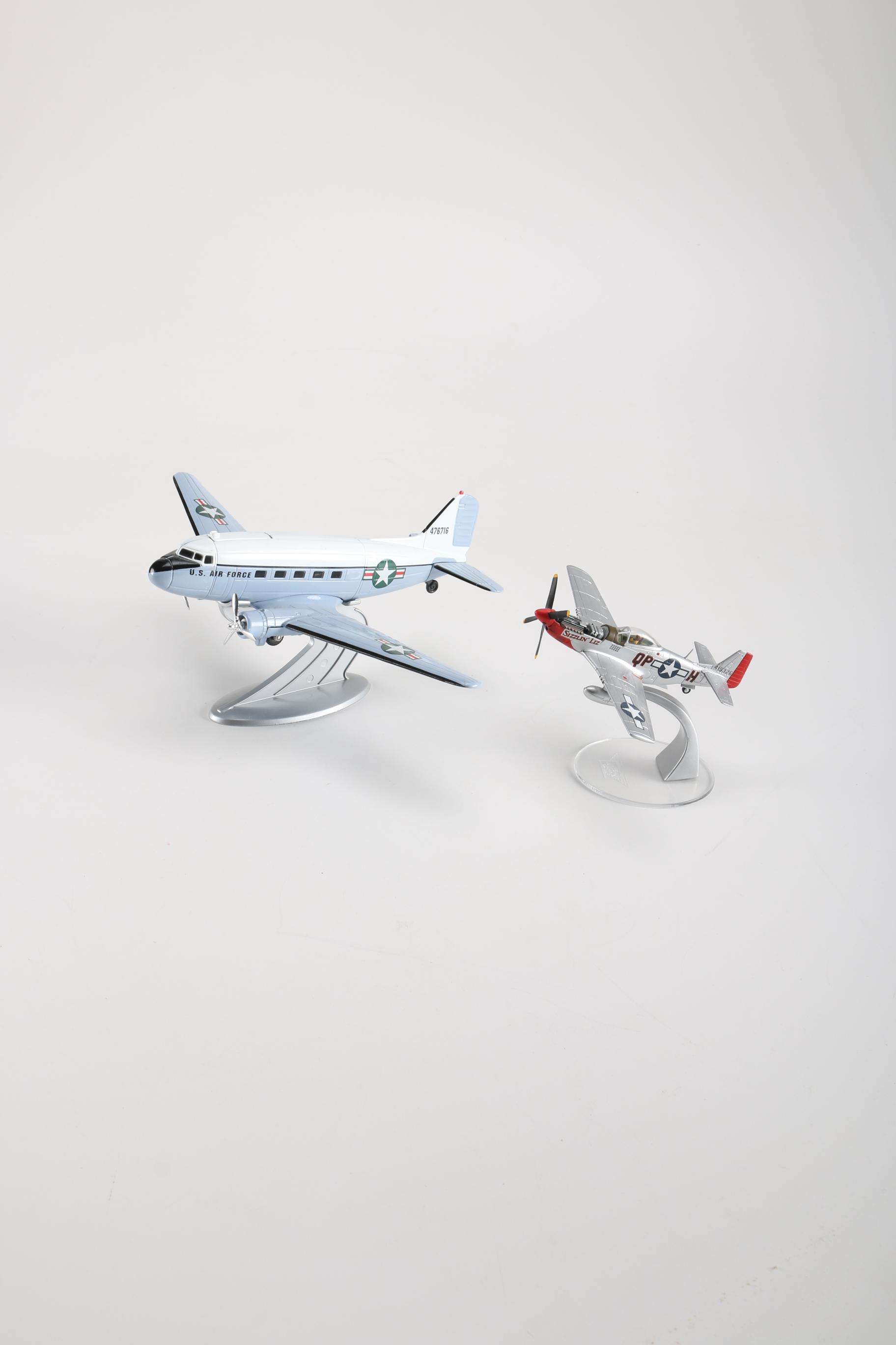 Die-Cast Metal Planes With Stands
