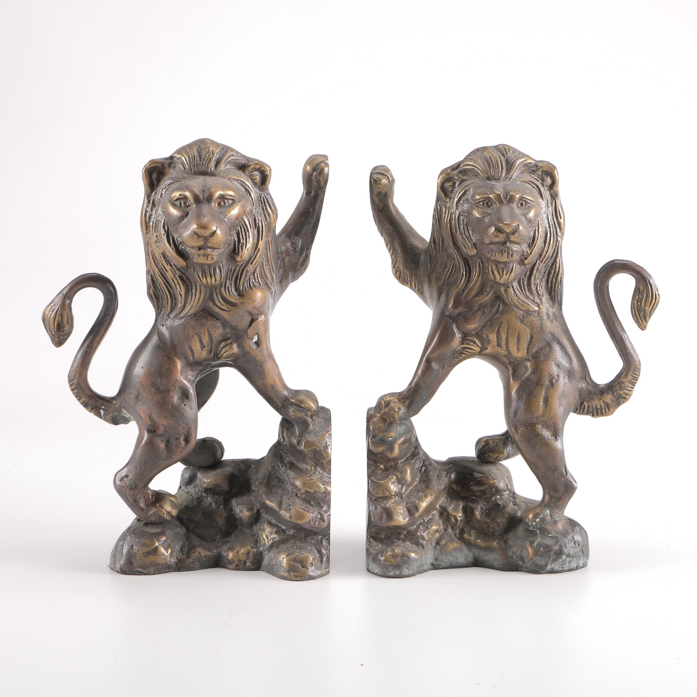Brass Lion Bookends
