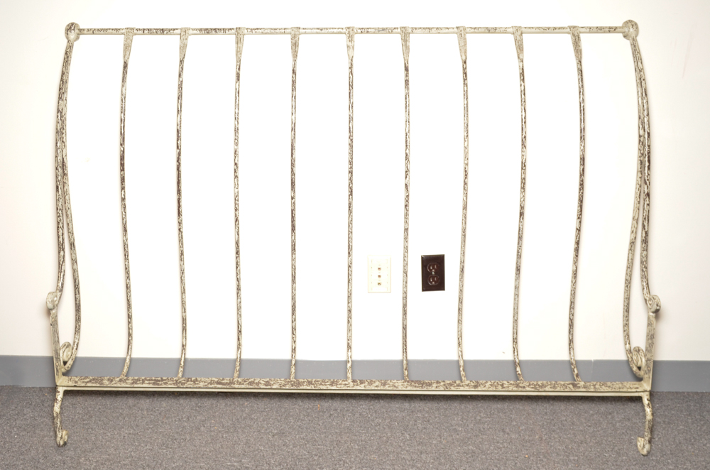 Charles P. Rogers Forged Iron Paris Sleigh Bed Frame