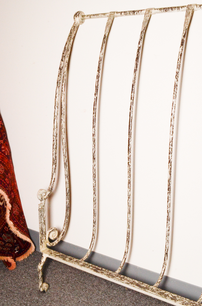 Charles P. Rogers Forged Iron Paris Sleigh Bed Frame