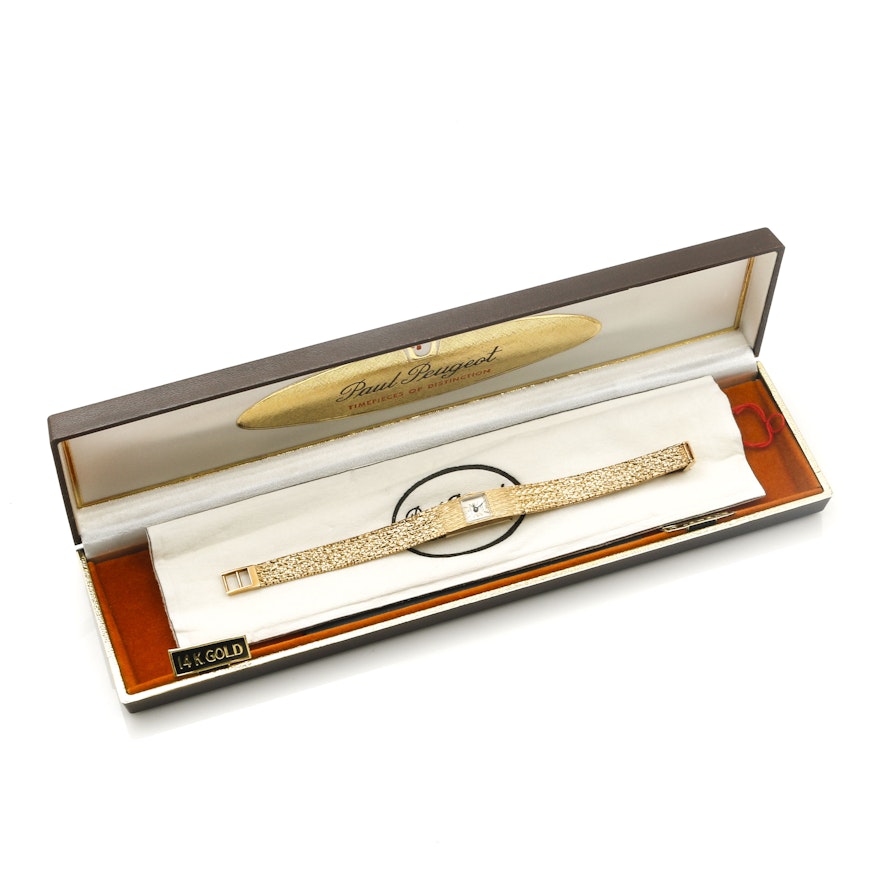 Women's 14K Yellow Gold Peugeot Wristwatch