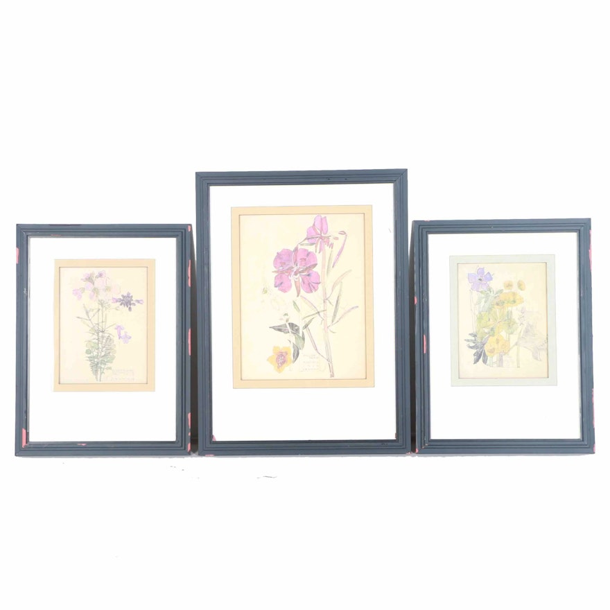 After Charles Rennie Mackintosh Offset Lithographs of Flowers