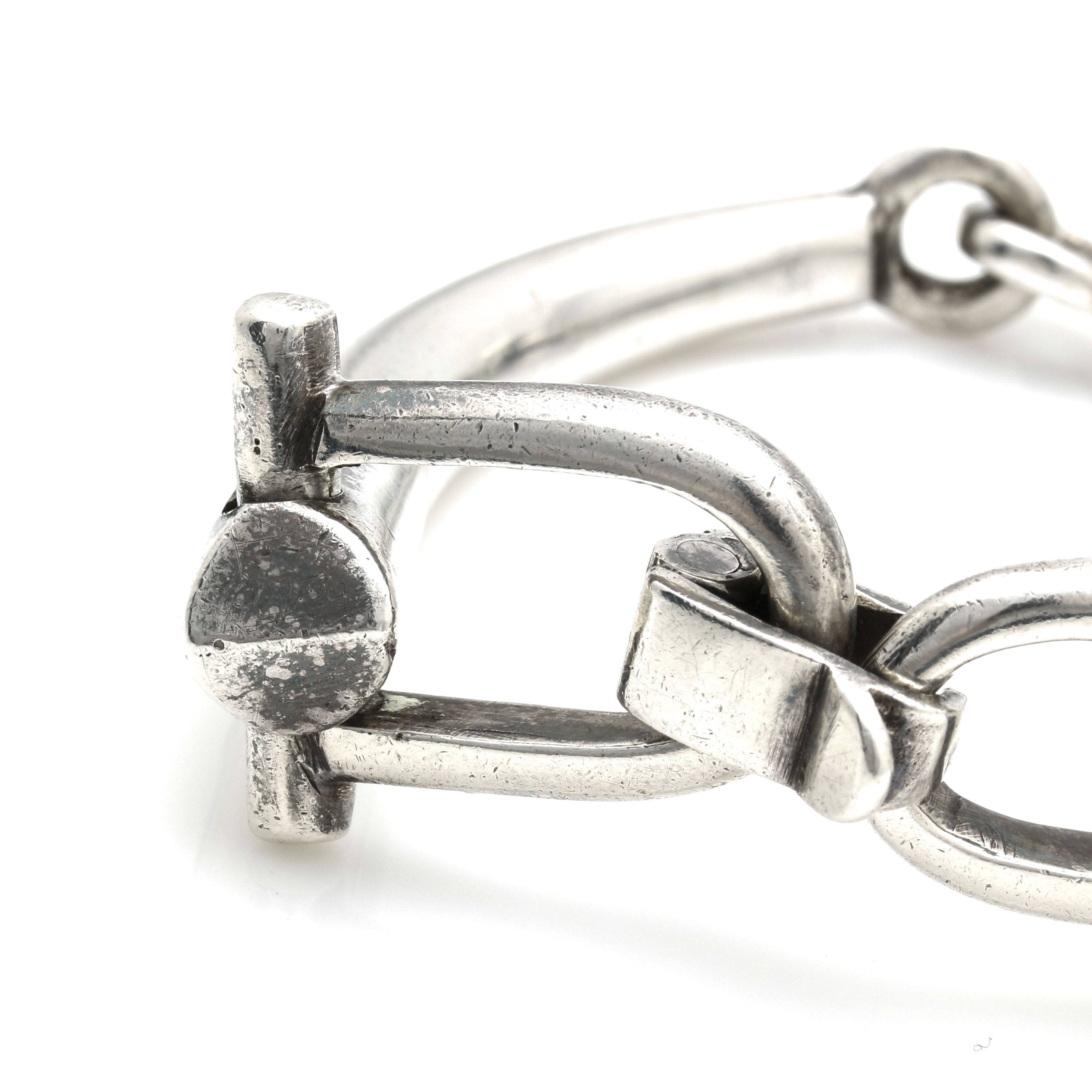Gucci Sterling Silver Horse Bit Bracelet
