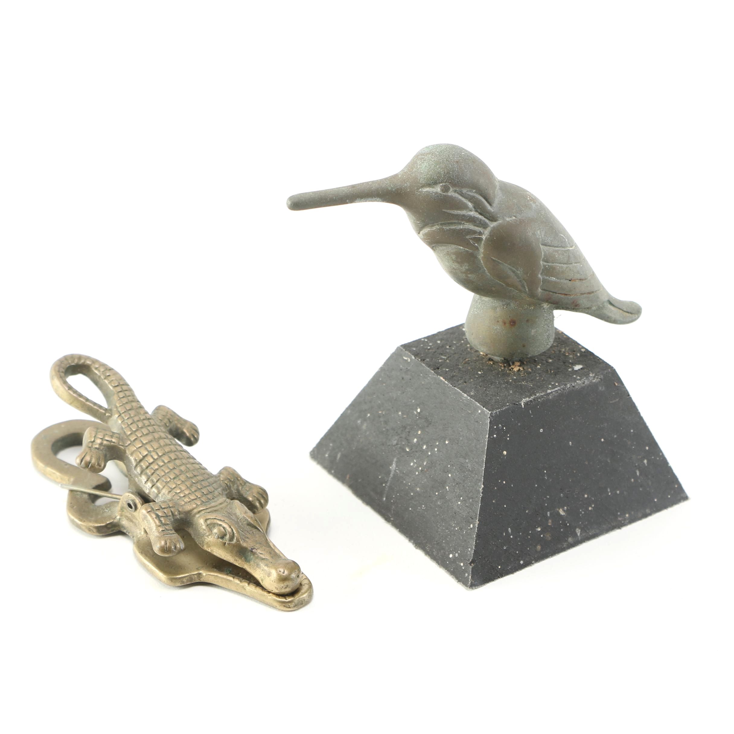 Hummingbird and Alligator Desktop Decor