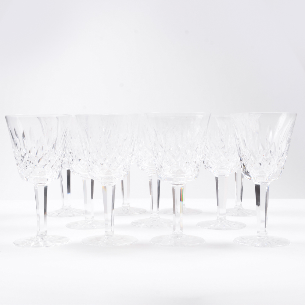 Waterford Crystal Lismore Claret Wine Glasses Set of Eleven