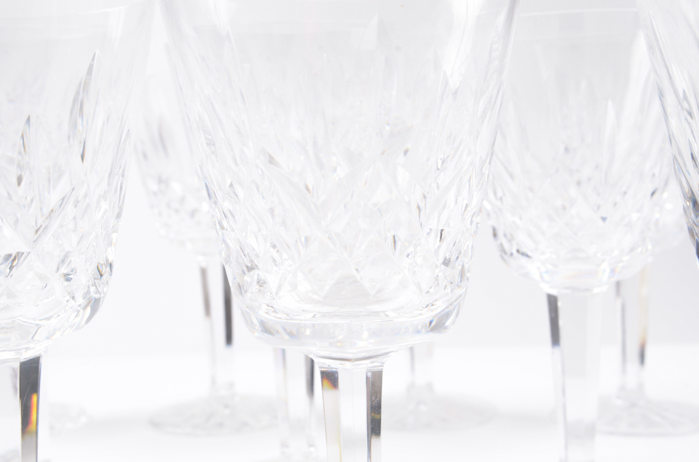 Waterford Crystal Lismore Claret Wine Glasses Set of Eleven