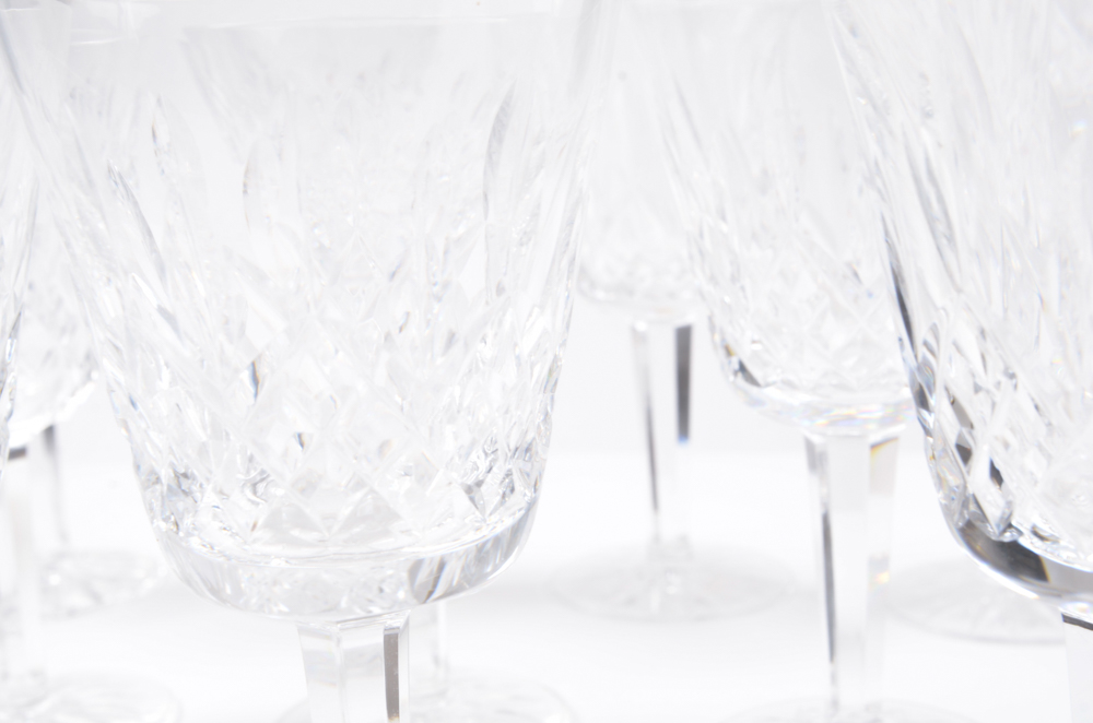 Waterford Crystal Lismore Claret Wine Glasses Set of Eleven