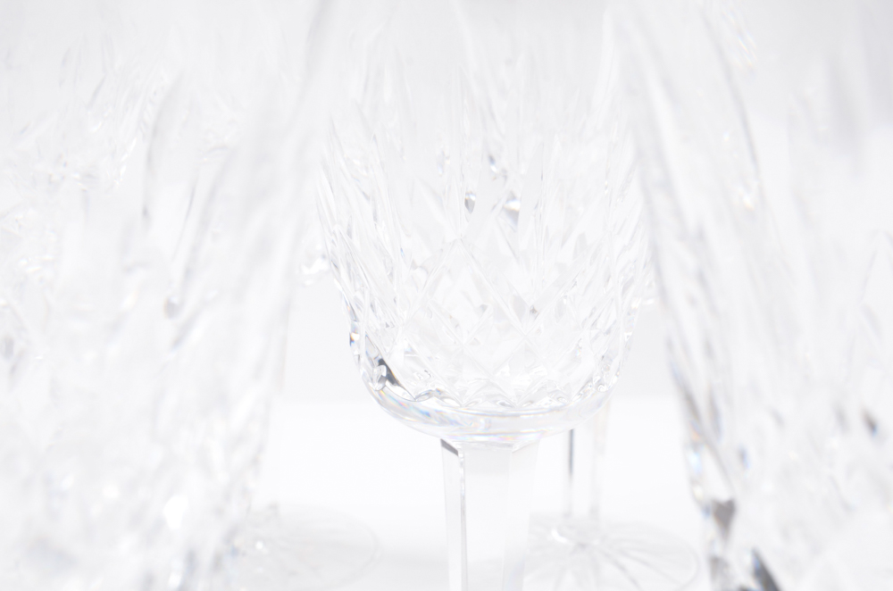 Waterford Crystal Lismore Claret Wine Glasses Set of Eleven
