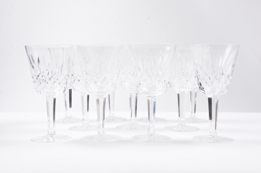 Waterford Crystal Lismore Claret Wine Glasses Set of Eleven