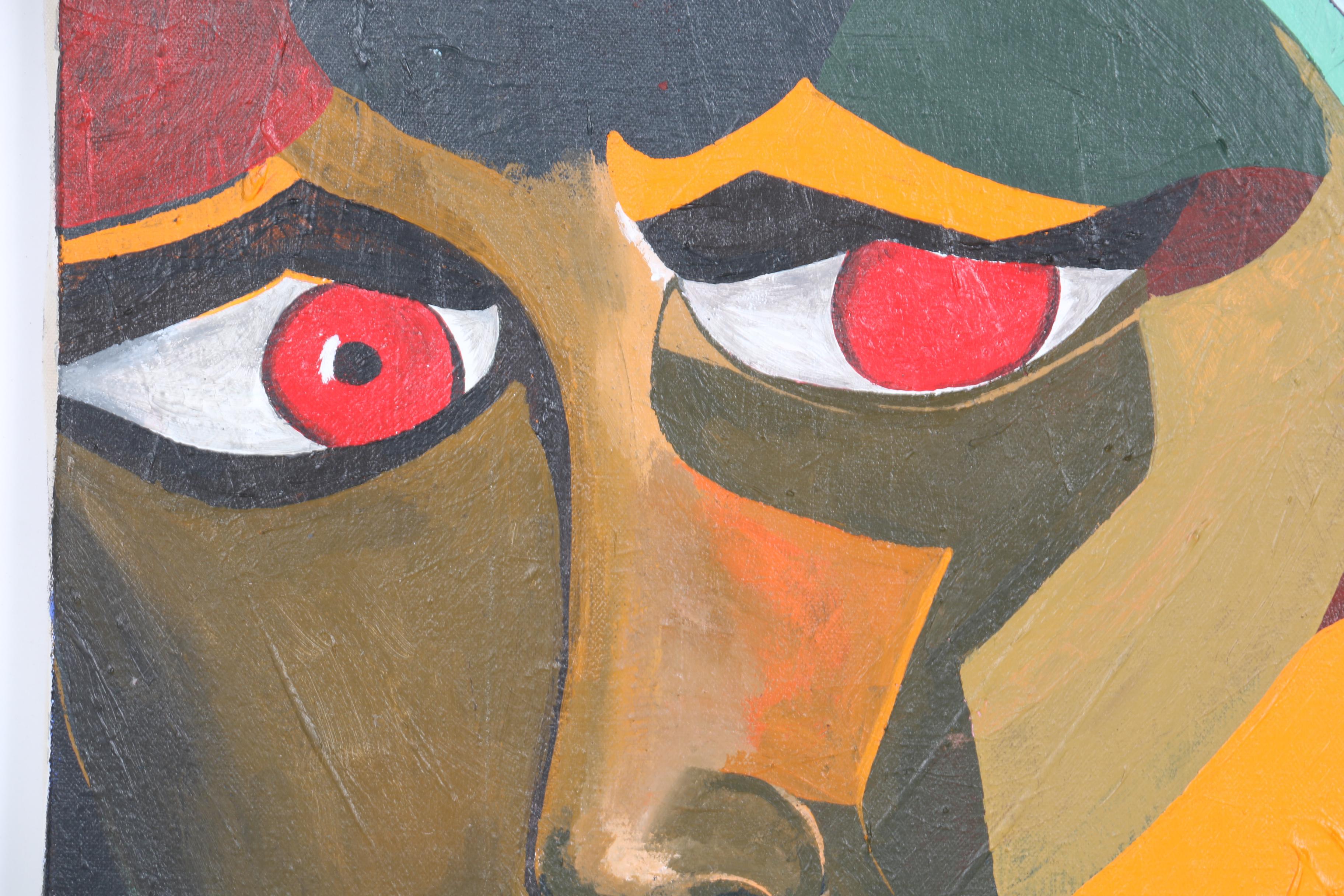 Mary Laura Taylor Acrylic Painting of Abstract Portrait