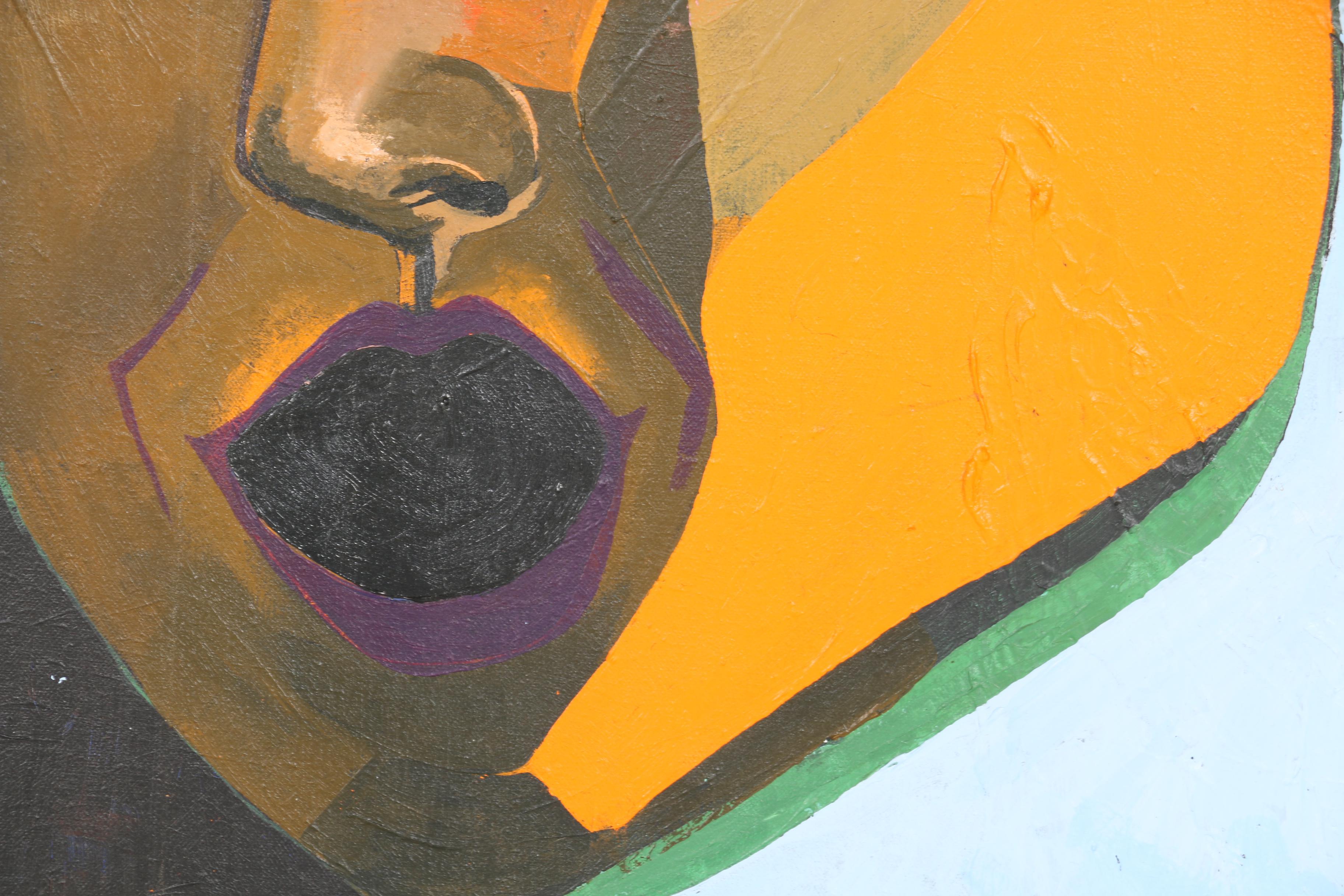 Mary Laura Taylor Acrylic Painting of Abstract Portrait