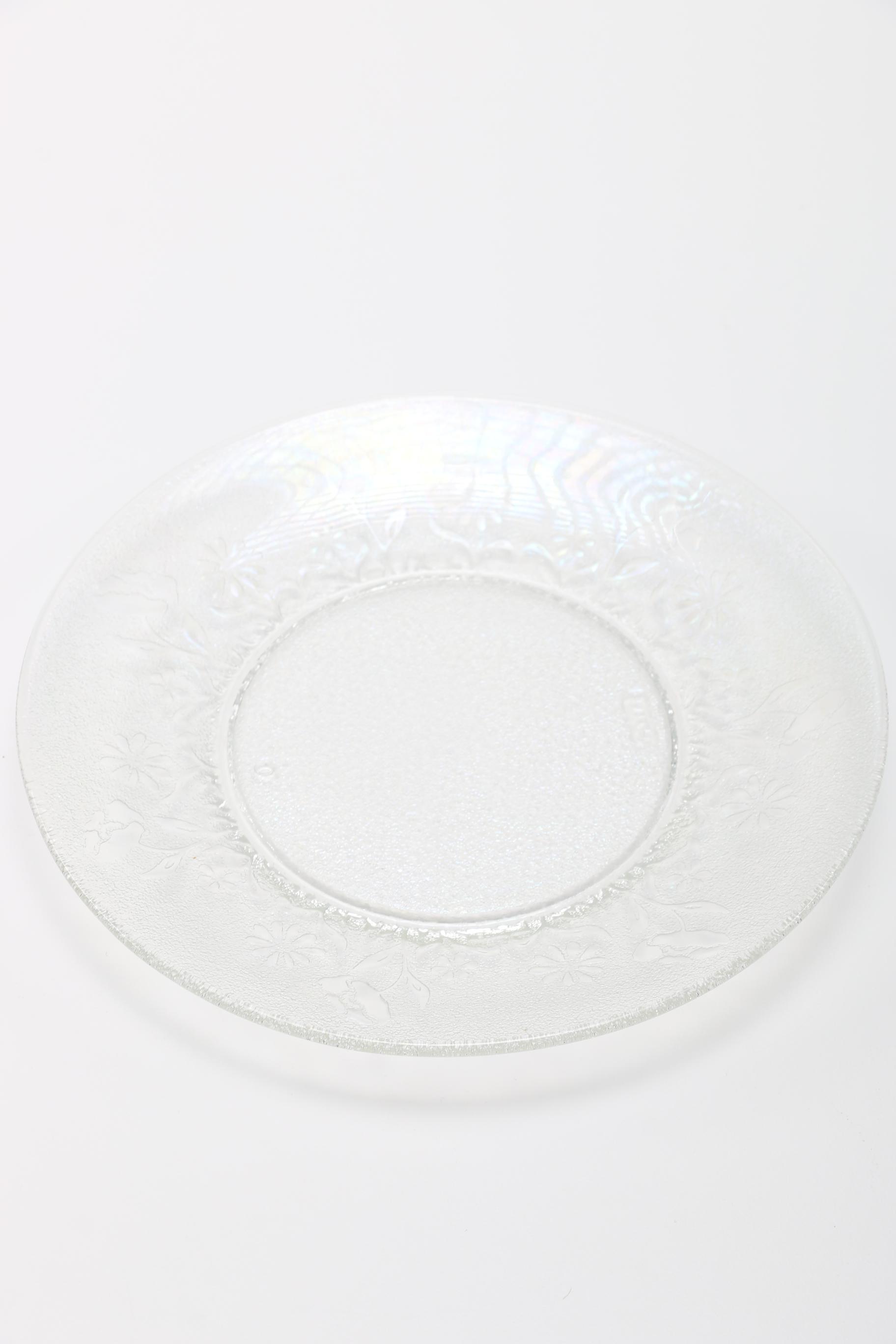 Vintage French Glass Iridescent Plates