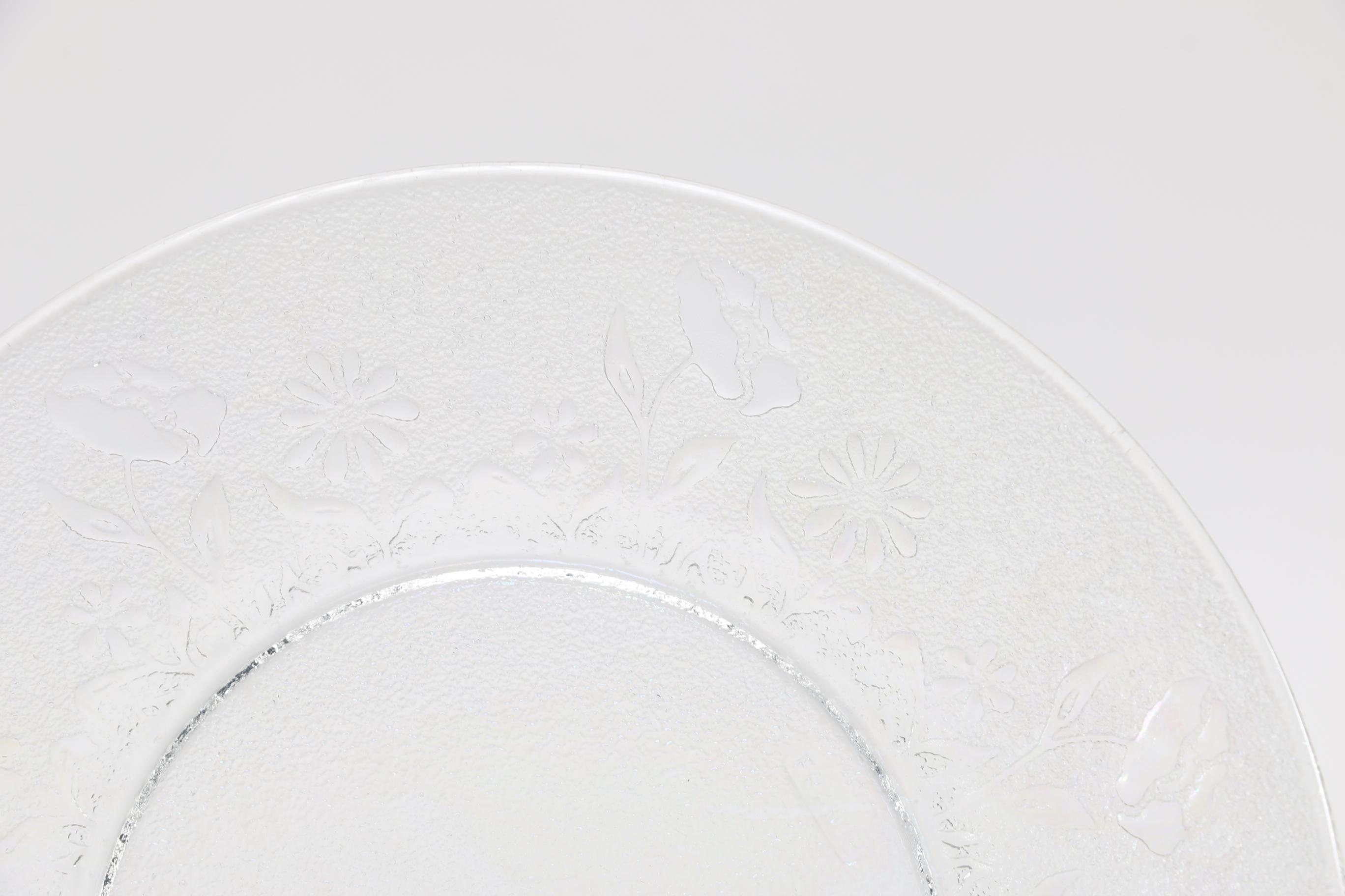 Vintage French Glass Iridescent Plates