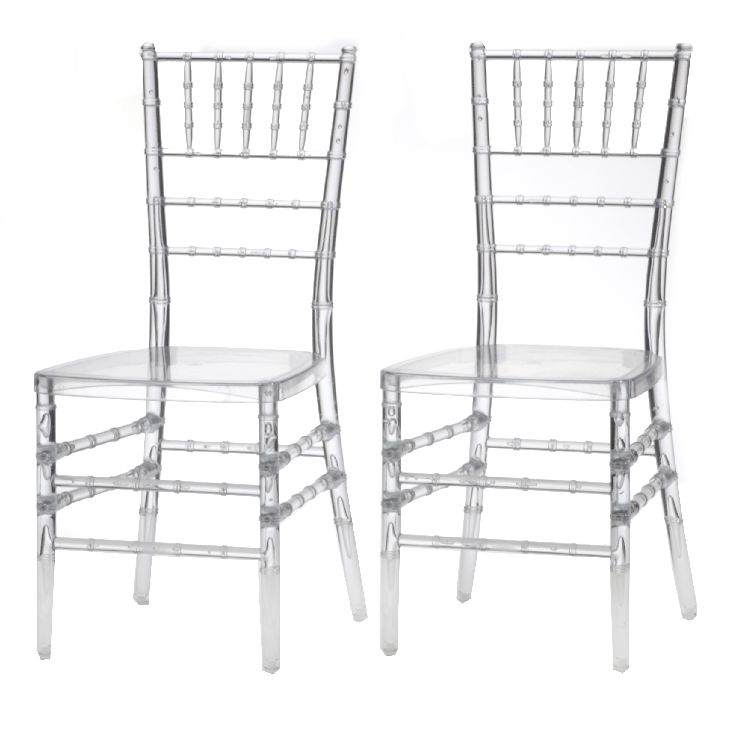Modern Clear Acrylic "Chiavari" Style Chairs