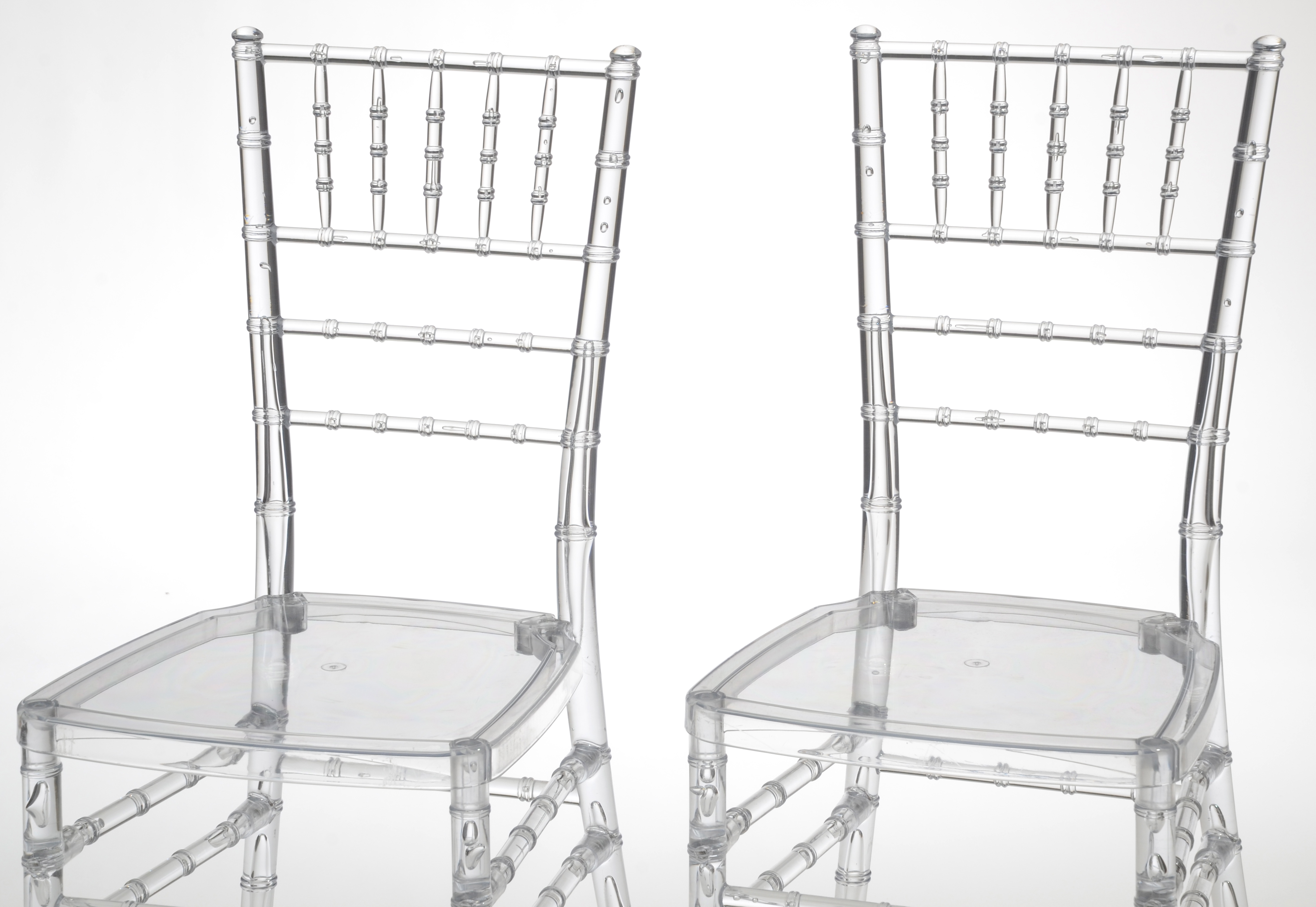 Modern Clear Acrylic "Chiavari" Style Chairs