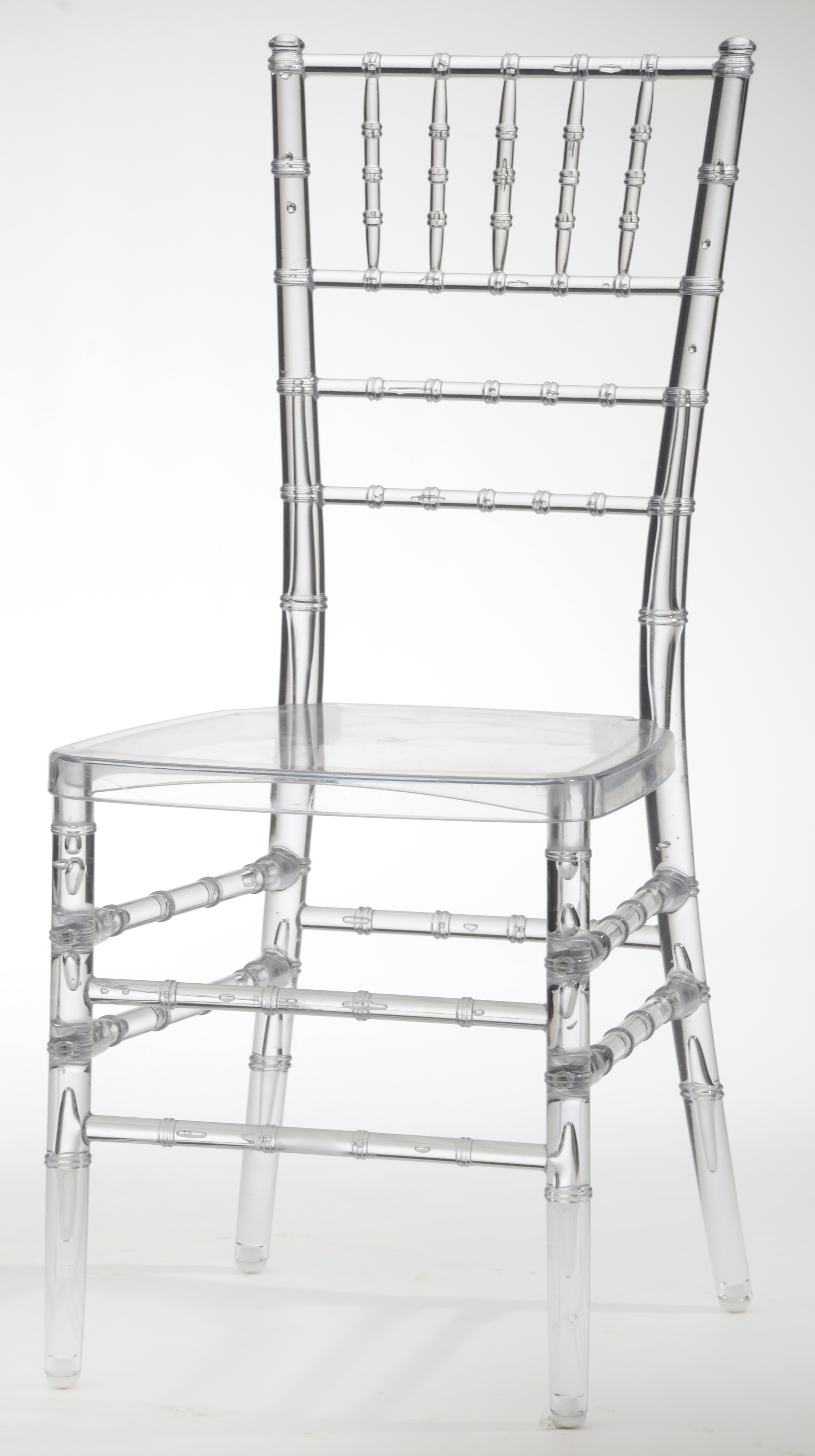 Modern Clear Acrylic "Chiavari" Style Chairs