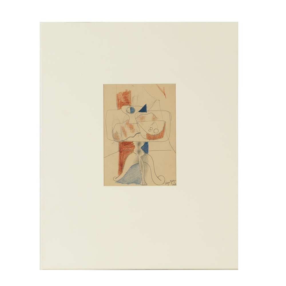 Edgar Yaeger Original Graphite and Pastel Sketch on Paper