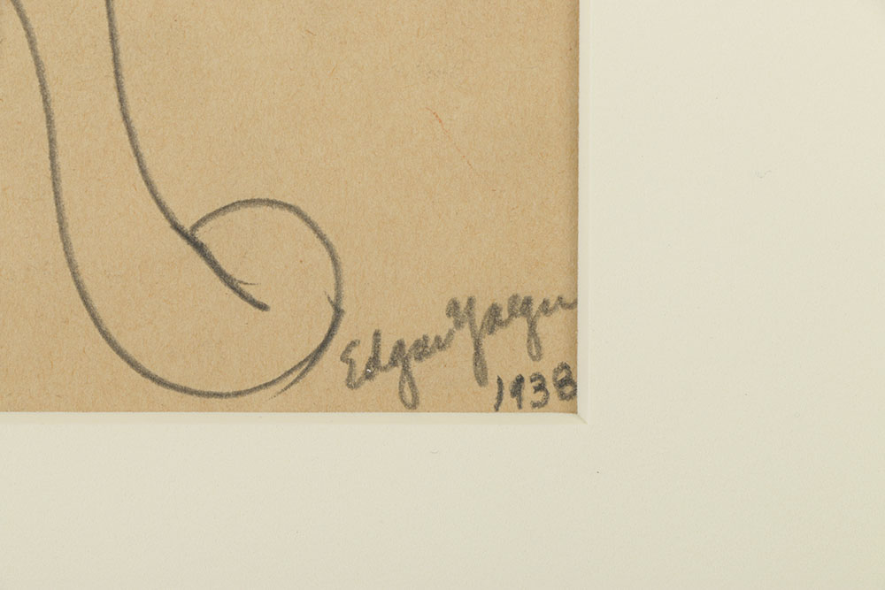 Edgar Yaeger Original Graphite and Pastel Sketch on Paper