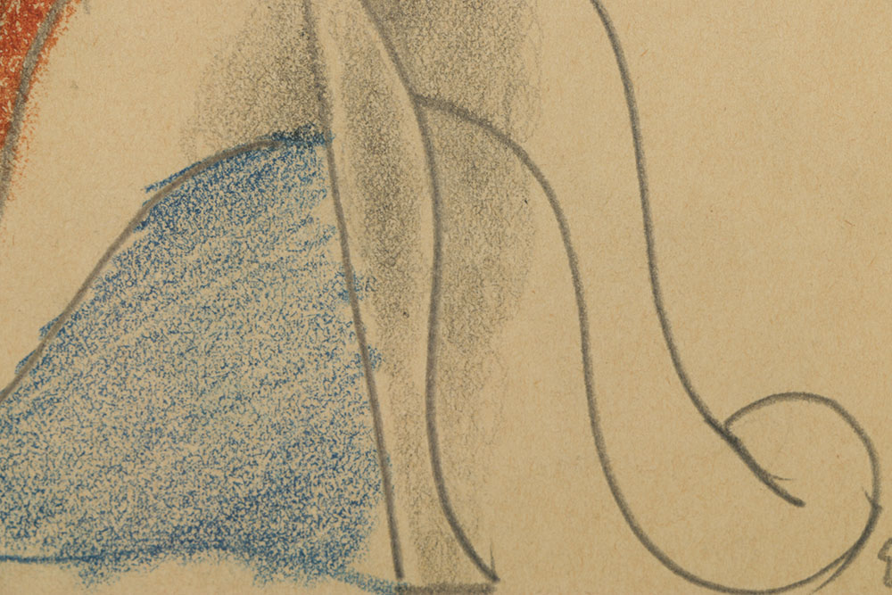 Edgar Yaeger Original Graphite and Pastel Sketch on Paper