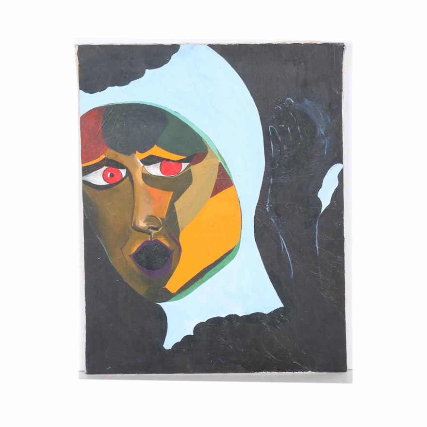 Mary Laura Taylor Acrylic Painting of Abstract Portrait