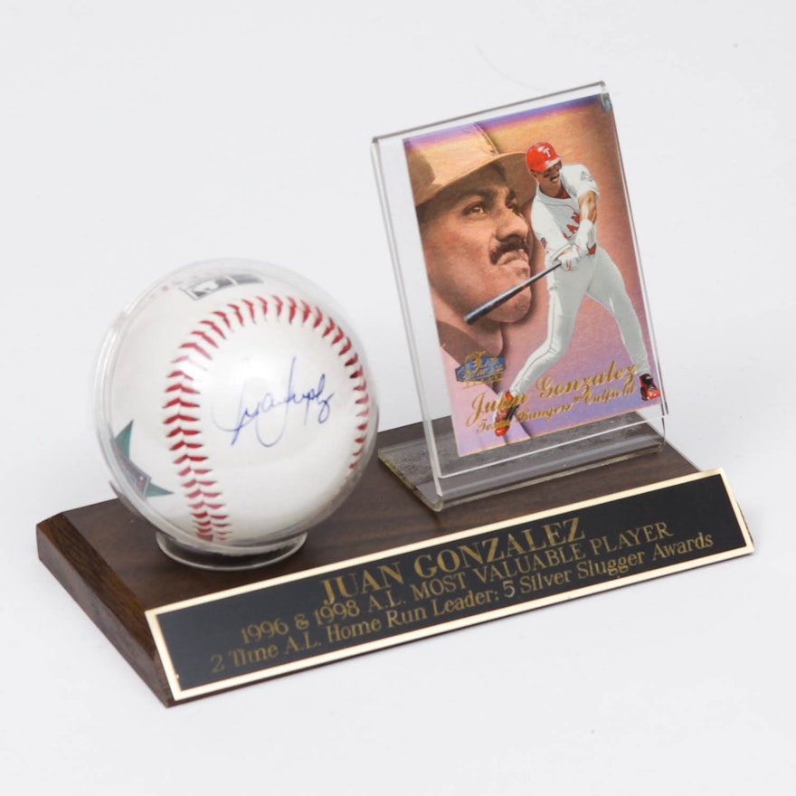 Juan Gonzalez Autographed Baseball Display