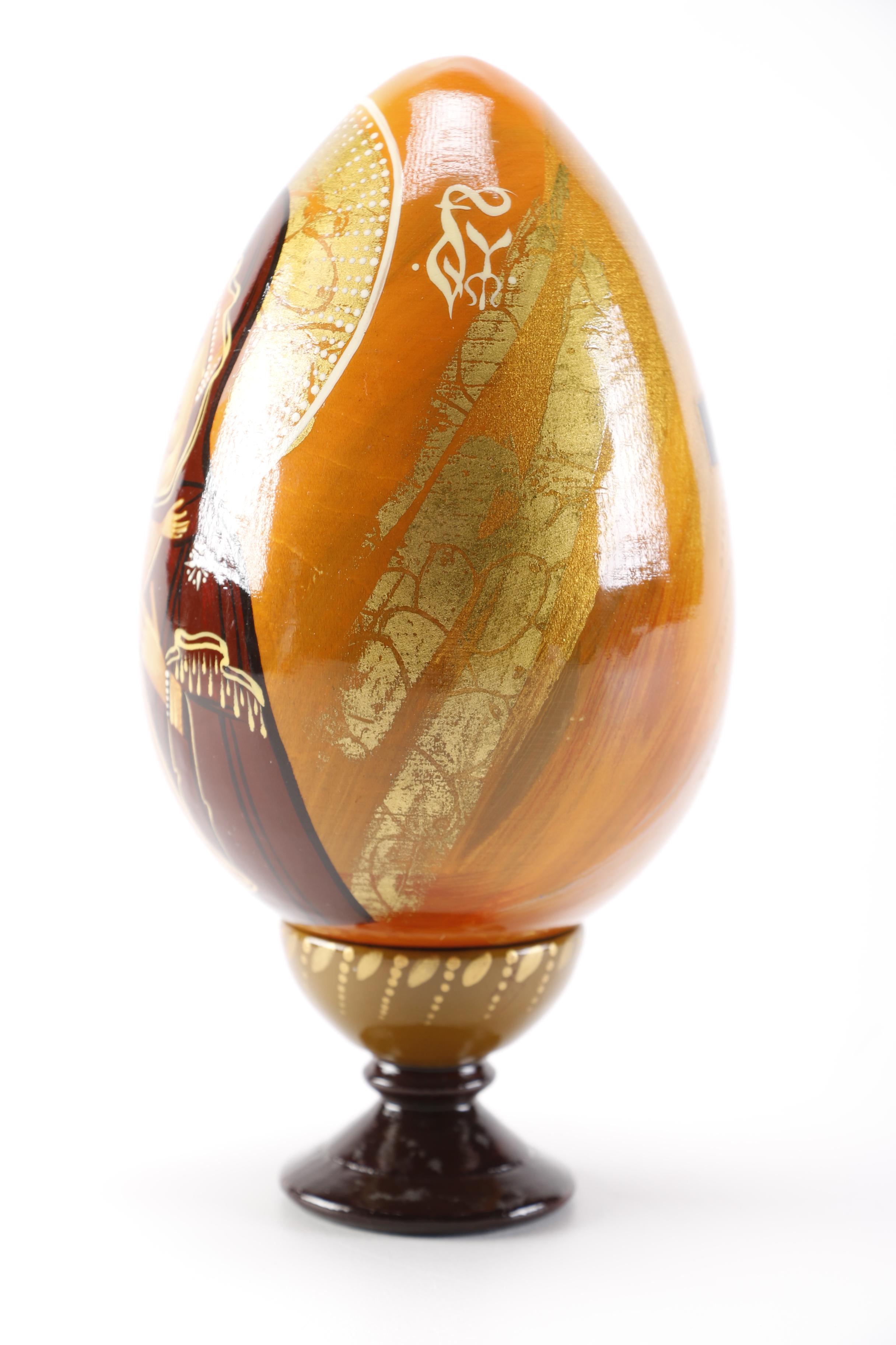 Hand-Painted Russian Souvenir Icon Egg
