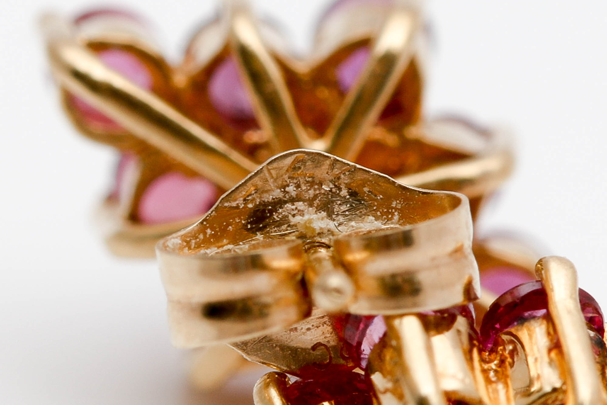 14K Yellow Gold 0.90 CTW Ruby Earrings