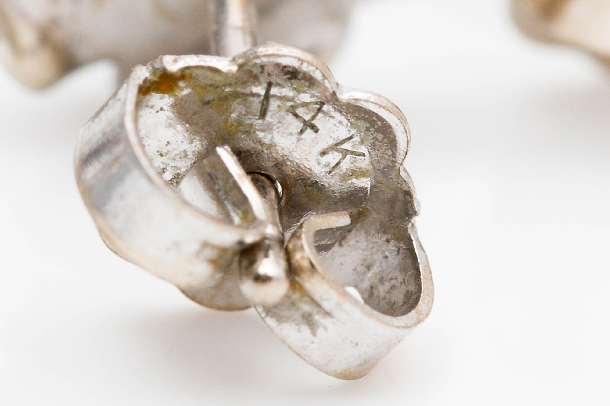 14K White Gold Diamond Rose Studs