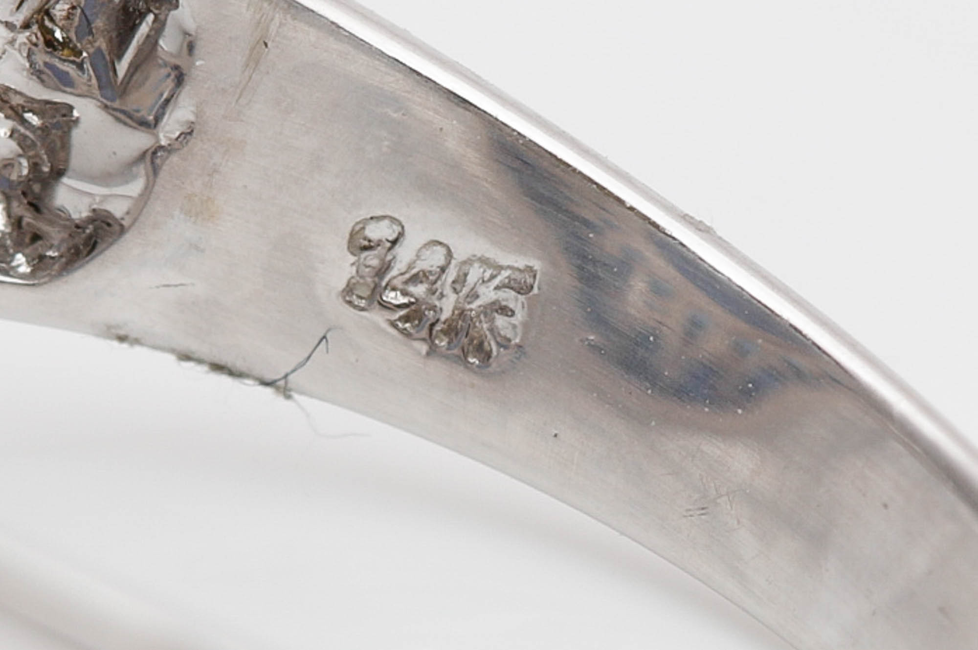 14K White Gold Chalcedony, Sapphire, and Diamond Ring