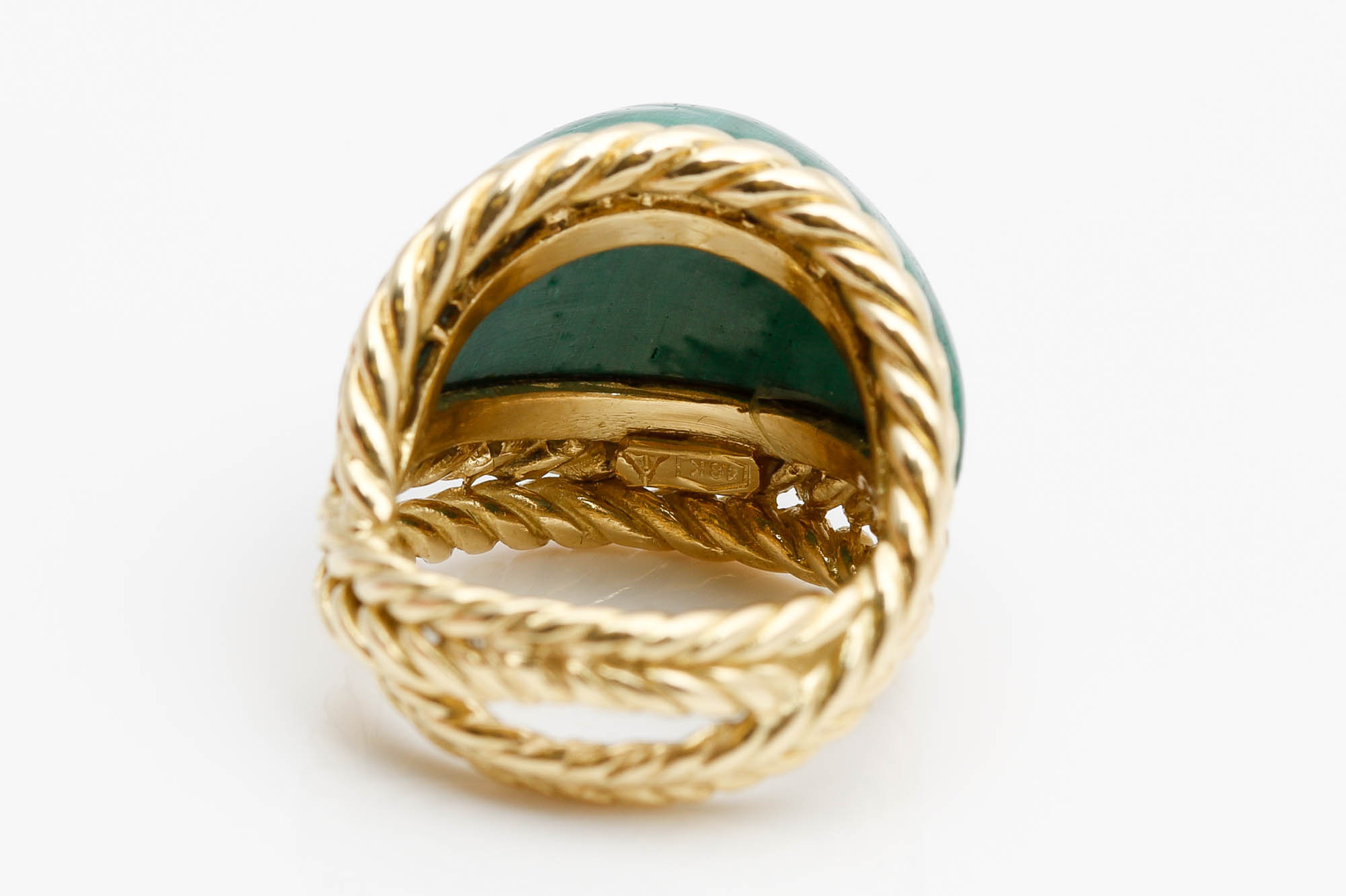 18K Yellow Gold Malachite Ring