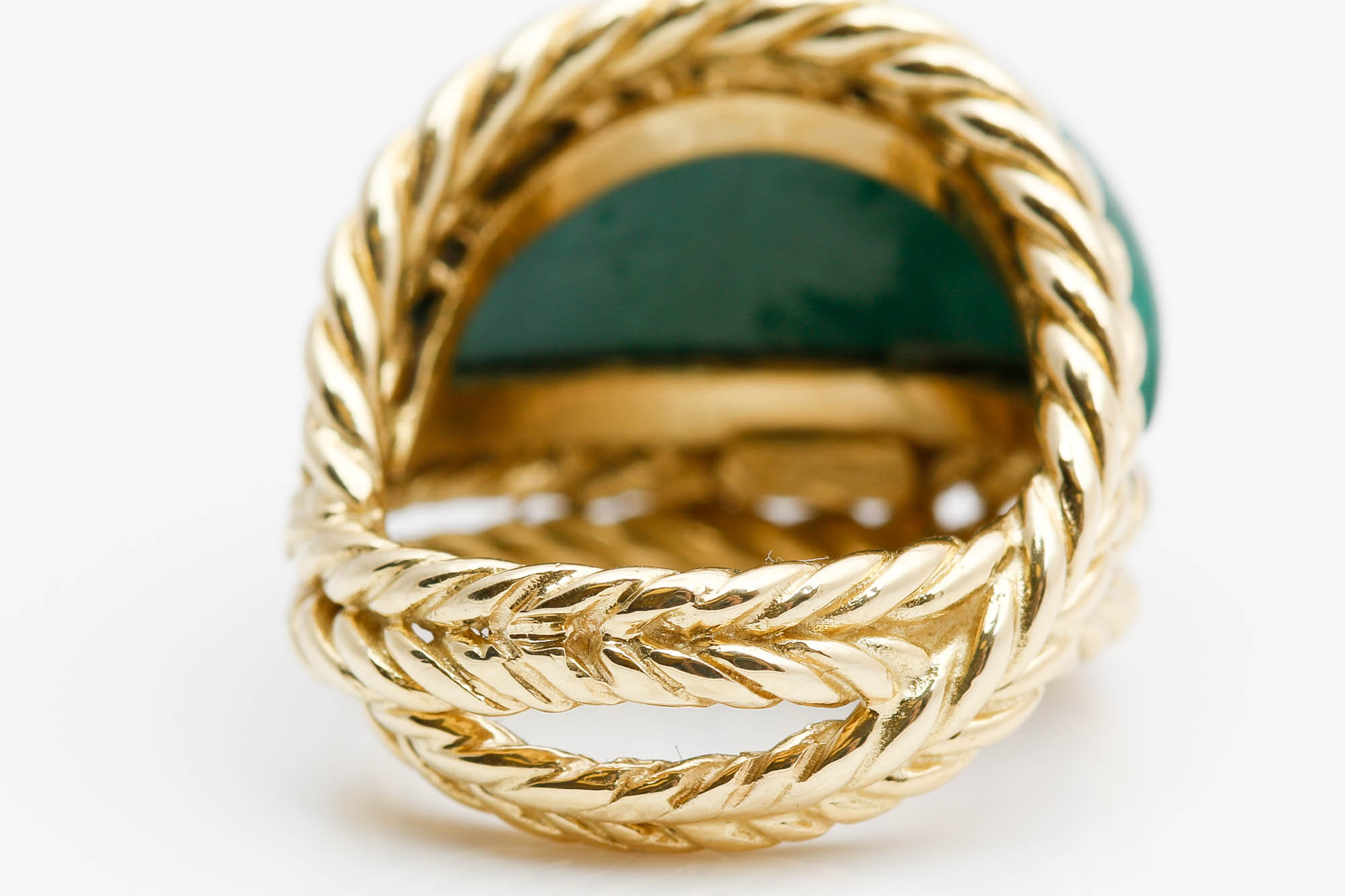 18K Yellow Gold Malachite Ring