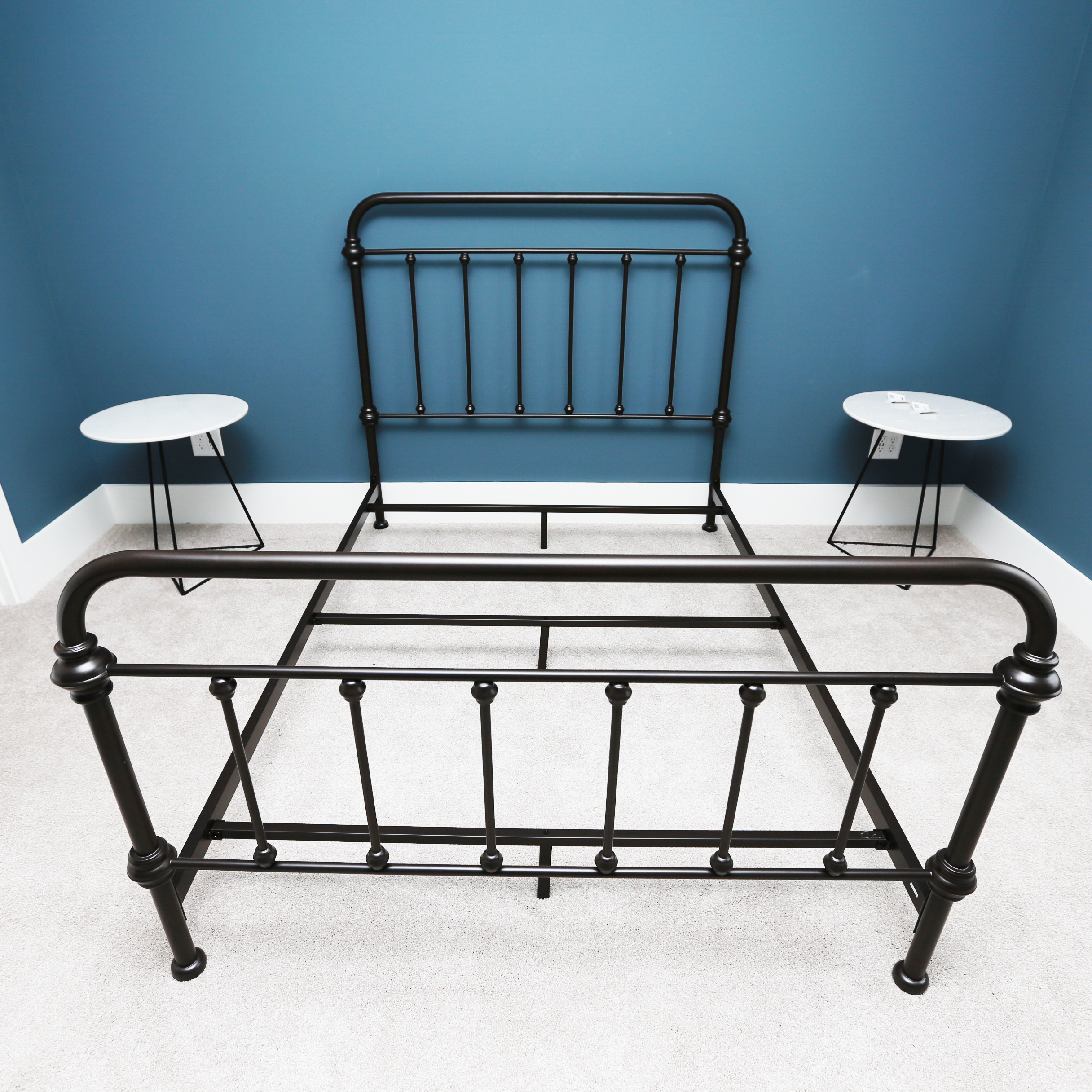 Contemporary Full Size Metal Spindle Bed Frame